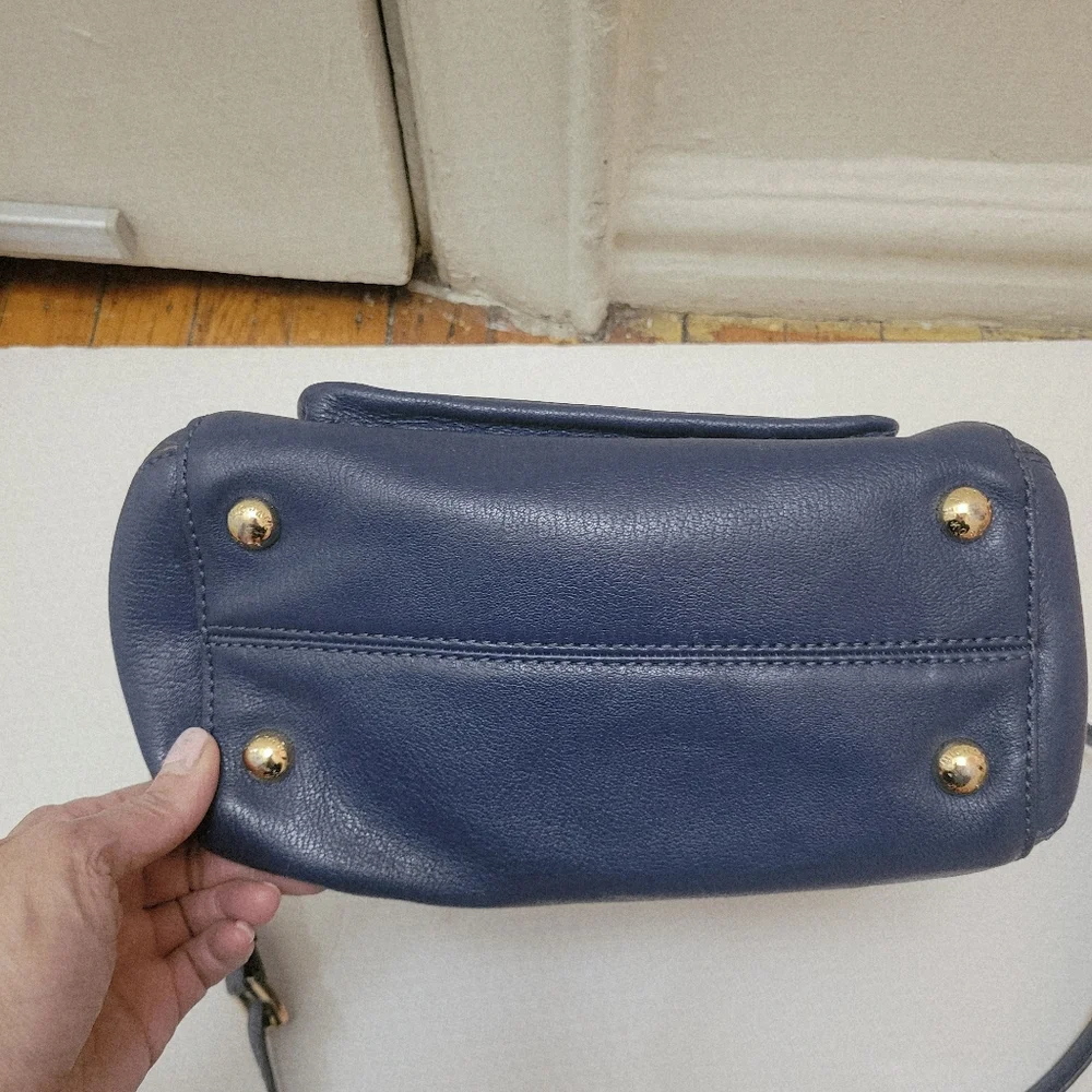 Michael Kors Blue Sloan top handle satchel bag. EUC. Career Minimalist‎ Preppy